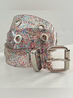 Relic Jelly Glitter Grommet Belt
